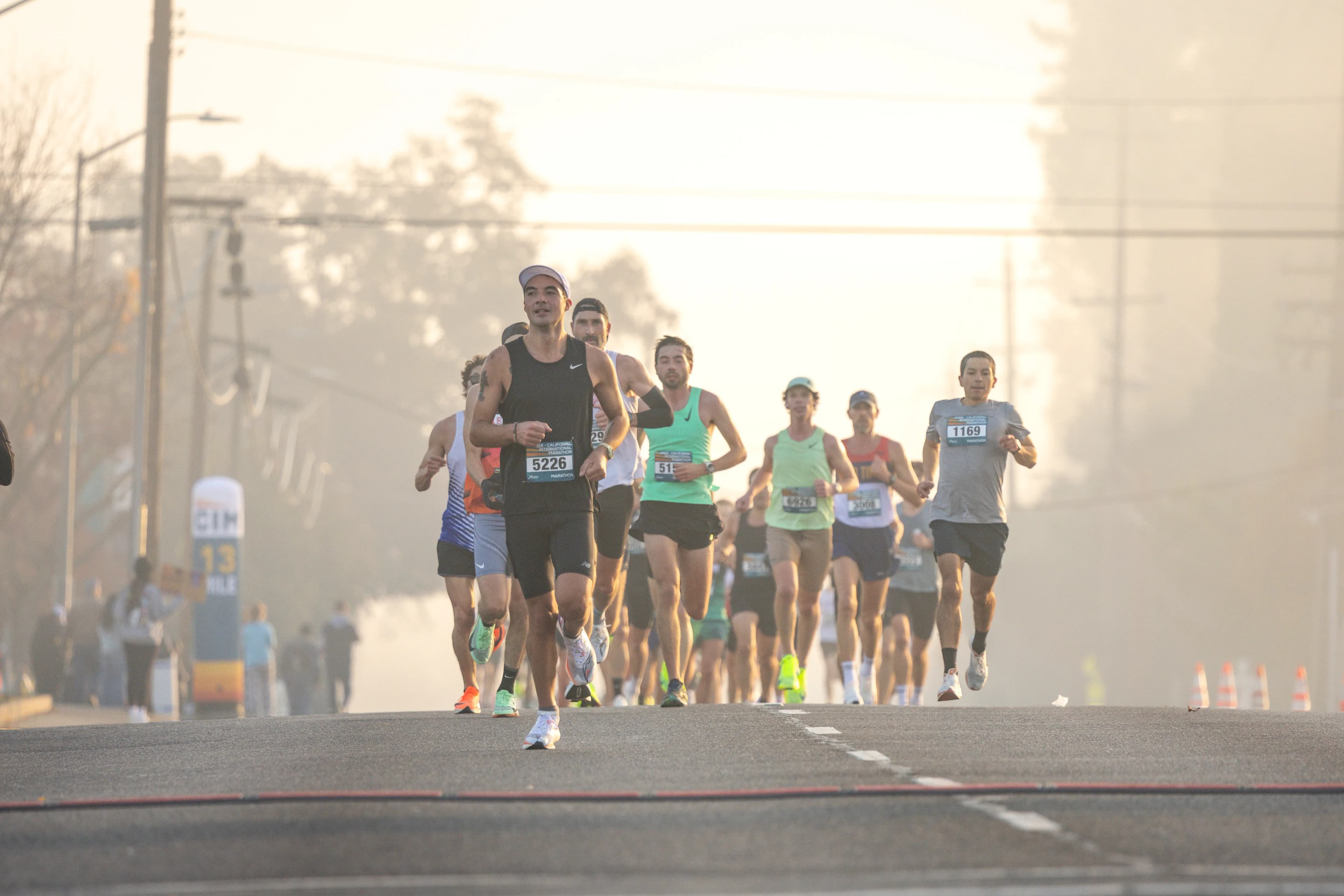 Runners at sunrise